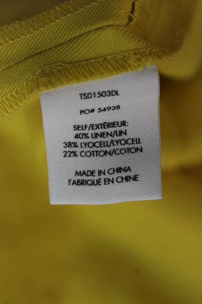 Derek Lam 10 Crosby Womens Yellow Sweetheart Neck Sleeveless Jumpsuit Zip Size 2