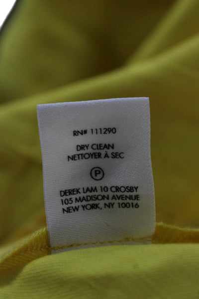 Derek Lam 10 Crosby Womens Yellow Sweetheart Neck Sleeveless Jumpsuit Zip Size 2