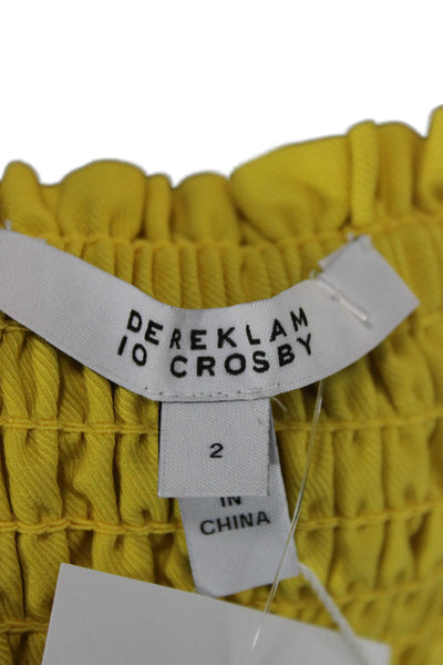 Derek Lam 10 Crosby Womens Yellow Sweetheart Neck Sleeveless Jumpsuit Zip Size 2