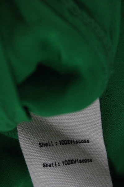 L'Agence Womens 3/4 Sleeve Collared Viscose Blouse Green Petites Size S