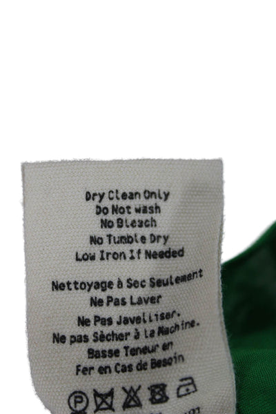 L'Agence Womens 3/4 Sleeve Collared Viscose Blouse Green Petites Size S
