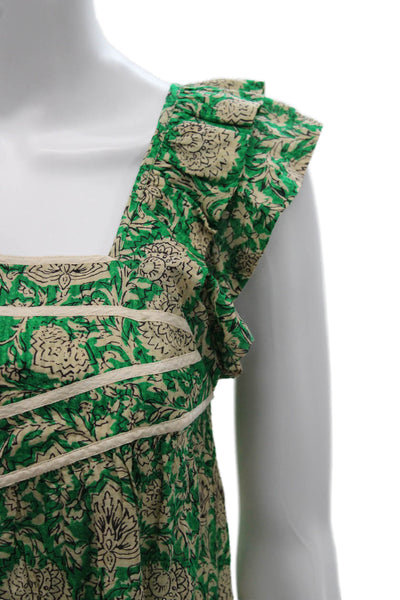Ba&Sh Women Multicolor Floral Viscose Square Neck Sleeveless Blouse Size XS