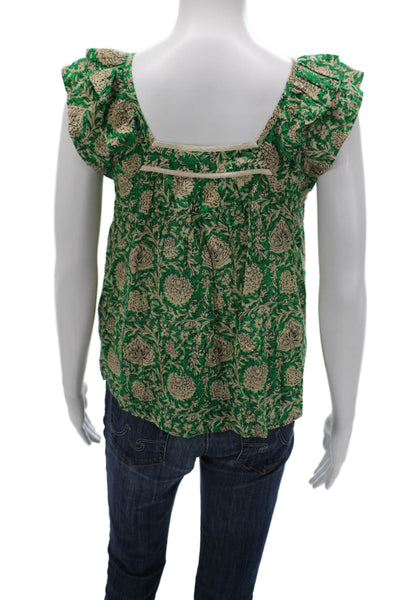 Ba&Sh Women Multicolor Floral Viscose Square Neck Sleeveless Blouse Size XS