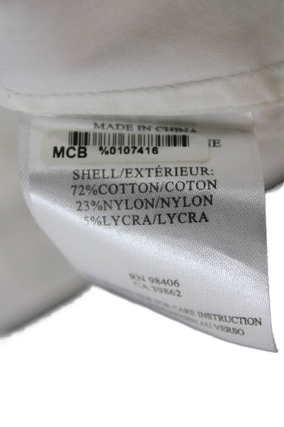Theory Women Basic Cotton Collared Long Sleeve Button-Up White Size S