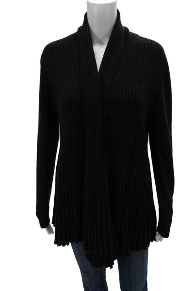 Lafayette 148 New York Womens Cardigan Black Shawl Long Sleeve Size S