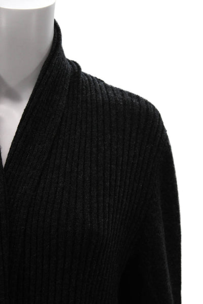 Lafayette 148 New York Womens Cardigan Black Shawl Long Sleeve Size S