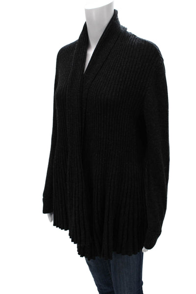 Lafayette 148 New York Womens Cardigan Black Shawl Long Sleeve Size S