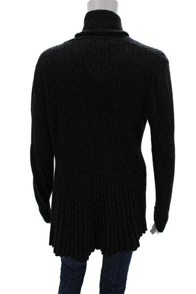 Lafayette 148 New York Womens Cardigan Black Shawl Long Sleeve Size S