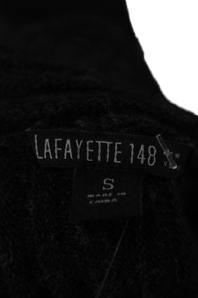 Lafayette 148 New York Womens Cardigan Black Shawl Long Sleeve Size S