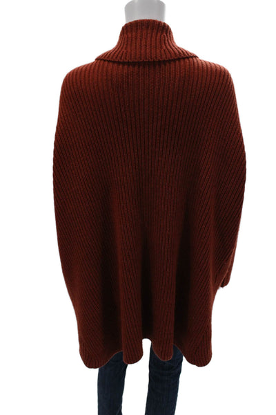 Adam Lippes Women Cardigan Brown Collared Long Sleeve 100% Wool Size S