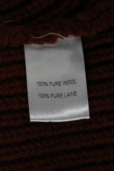 Adam Lippes Women Cardigan Brown Collared Long Sleeve 100% Wool Size S