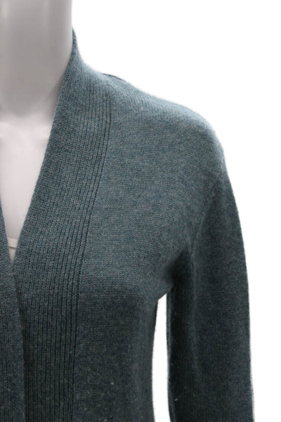 Theory Womens Cashmere V Neck Long Sleeve Cardigan Blue Size S