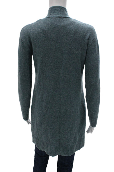Theory Womens Cashmere V Neck Long Sleeve Cardigan Blue Size S