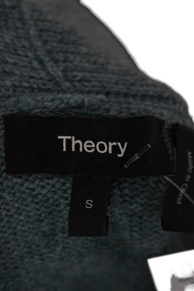 Theory Womens Cashmere V Neck Long Sleeve Cardigan Blue Size S