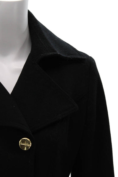 Laundry by Shelli Segal Womens Black Pea Coat Wool Blend Long Sleeve Size S