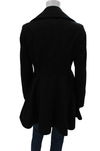 Laundry by Shelli Segal Womens Black Pea Coat Wool Blend Long Sleeve Size S