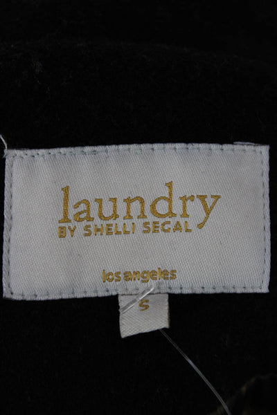 Laundry by Shelli Segal Womens Black Pea Coat Wool Blend Long Sleeve Size S