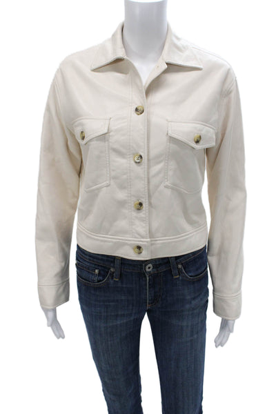 Wilfred Womens Ivory Basic Jacket Button Long Sleeve Polyurethane Size 2XS