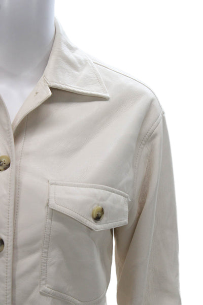 Wilfred Womens Ivory Basic Jacket Button Long Sleeve Polyurethane Size 2XS