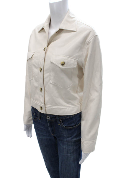 Wilfred Womens Ivory Basic Jacket Button Long Sleeve Polyurethane Size 2XS