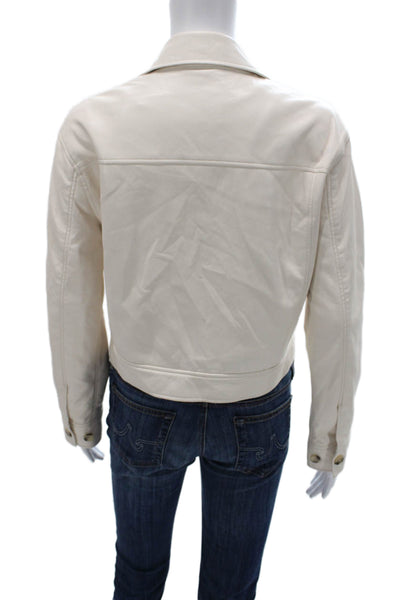 Wilfred Womens Ivory Basic Jacket Button Long Sleeve Polyurethane Size 2XS