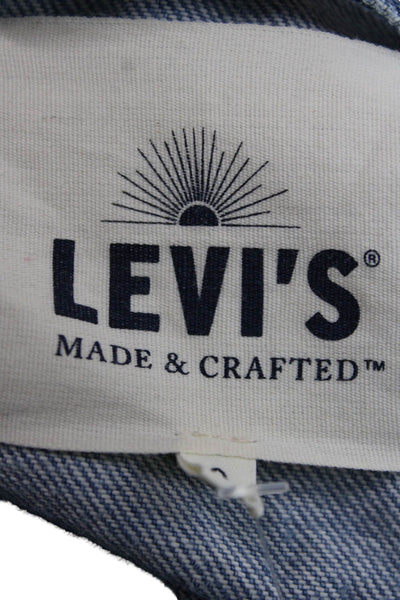 Levis Women Basic Jacket Blue Cotton 3/4 Sleeve Button Size 0