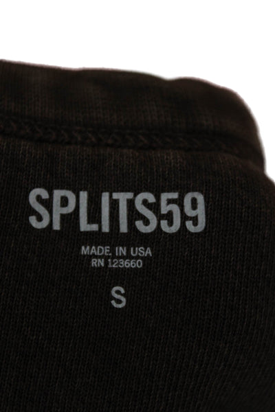 Splits 59 Womens Pullover Brown Cotton Crew Neck Long Sleeve Size S