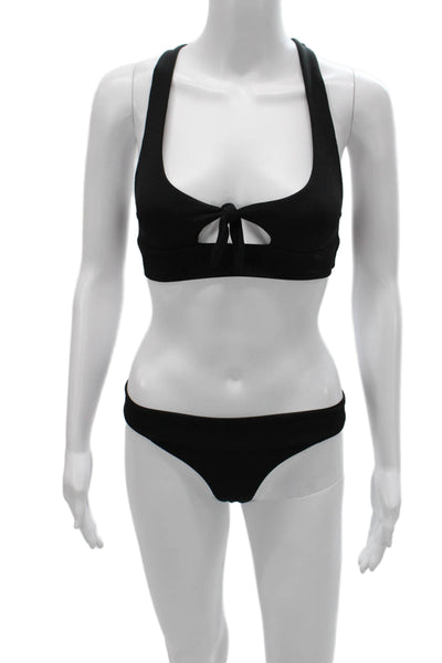 L Space Womens Black Bikini Solid Nylon Spandex Size XS