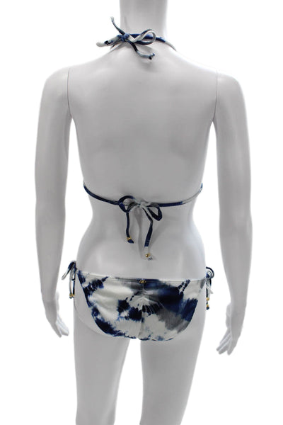 PilyQ Womens Tie Dye Blue Bikini Size S