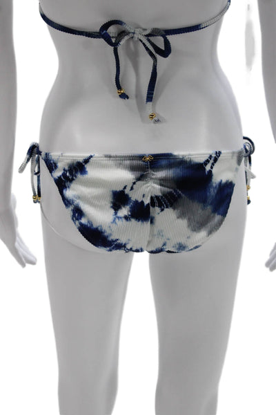 PilyQ Womens Tie Dye Blue Bikini Size S
