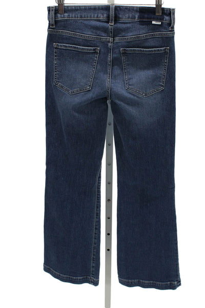 Daze Women Flared Jeans Blue Mid Rise Cotton Inseam 31 Size 26