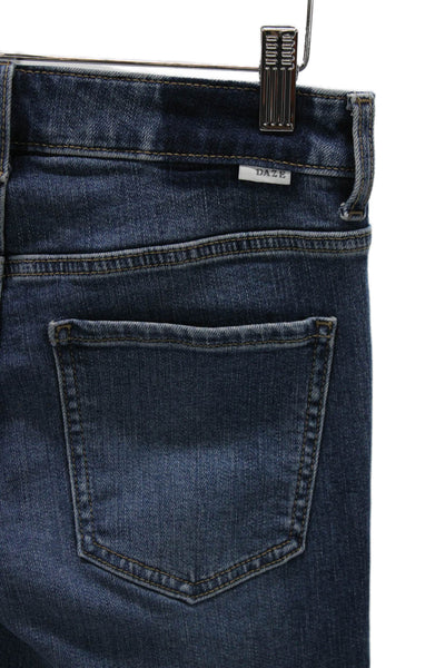 Daze Women Flared Jeans Blue Mid Rise Cotton Inseam 31 Size 26
