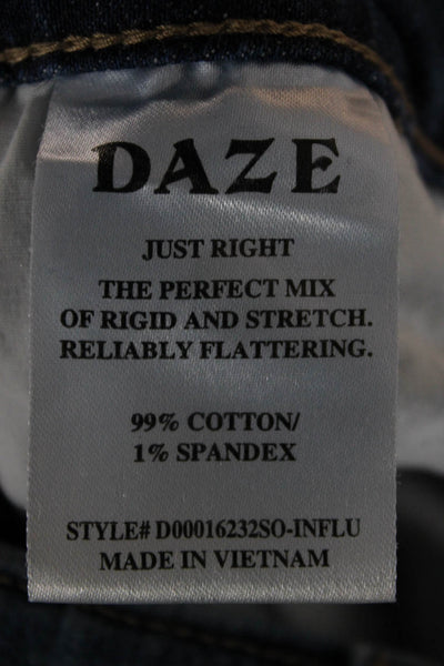 Daze Women Flared Jeans Blue Mid Rise Cotton Inseam 31 Size 26