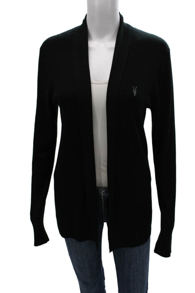 Allsaints Womens Black V-Neck Cardigan Long Sleeve Size XS
