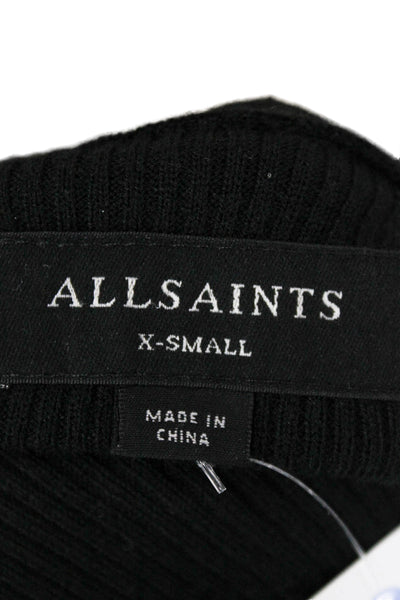Allsaints Womens Black V-Neck Cardigan Long Sleeve Size XS