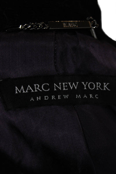 Marc New York Women Black Pea Coat 70% Virgin Wool Button Size 2