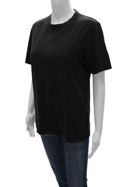 Theory Womens Basic Black Crew Neck Short Sleeve Pima Cotton T-Shirt Size S