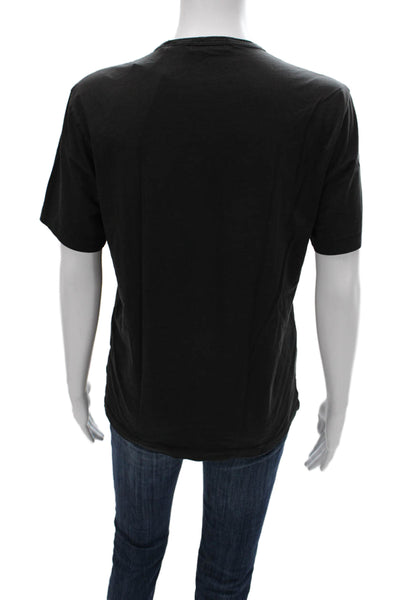 Theory Womens Basic Black Crew Neck Short Sleeve Pima Cotton T-Shirt Size S