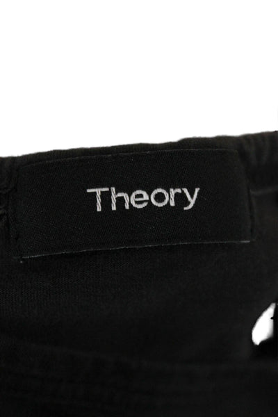 Theory Womens Basic Black Crew Neck Short Sleeve Pima Cotton T-Shirt Size S