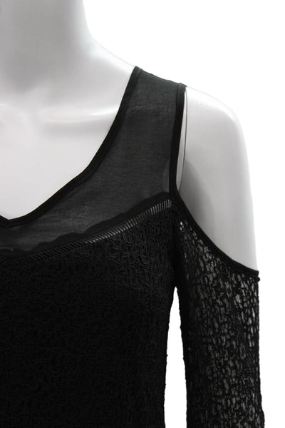 1st Sight Women Black V-Neck Long Sleeve Blouse Size XS