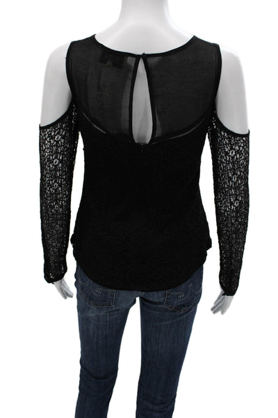 1st Sight Women Black V-Neck Long Sleeve Blouse Size XS