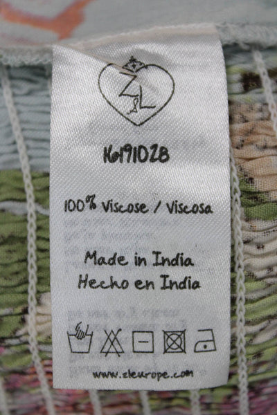 Z&L Europe Women Cropped Animal Print V-Neck Sleeveless Tie Blouse Size S