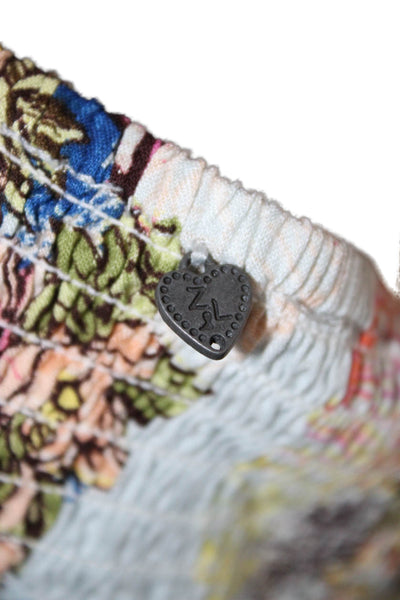 Z&L Europe Women Cropped Animal Print V-Neck Sleeveless Tie Blouse Size S
