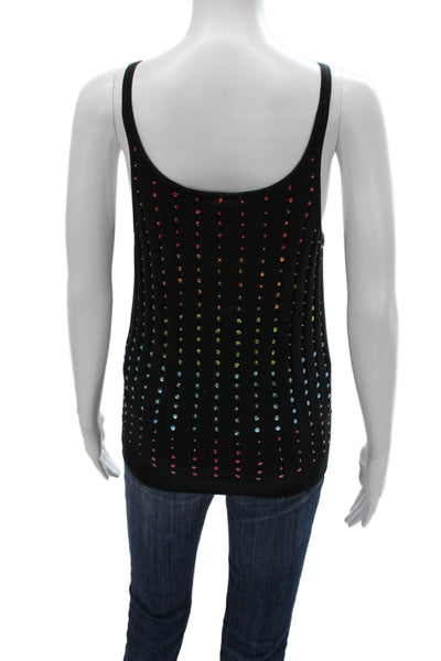 Caroline Constas Womens Black Wool V Neck Sleeveless Basic Tank Size S