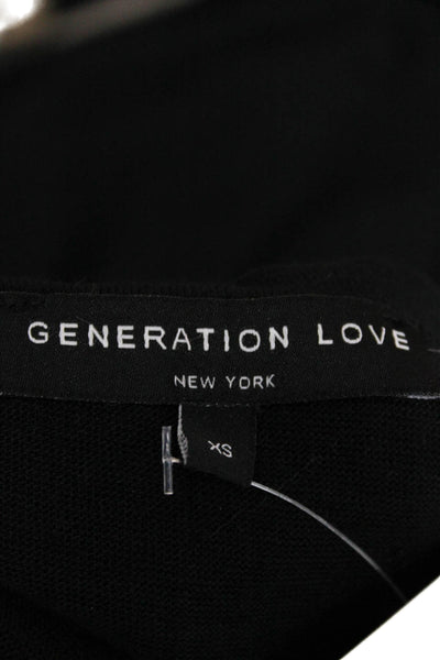 Generation Love Womens Basic Linen Sleeveless Round Neck Tank Black Size XS
