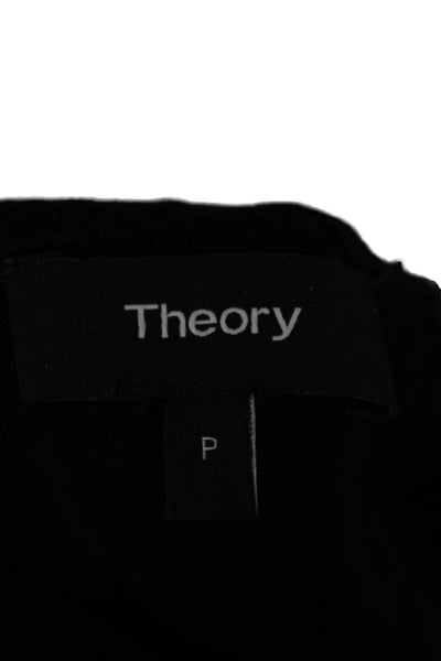 Theory Women Pullover Sweater Black Scoop Neck Long Sleeve Wool Blend Size PP
