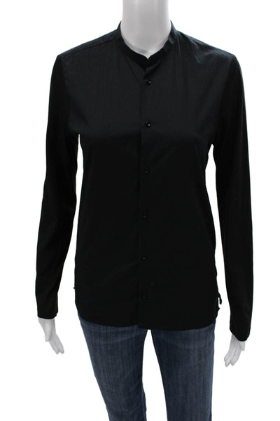The Kooples Women Basic Button-Up Black Collared Long Sleeve Cotton Top Size XS
