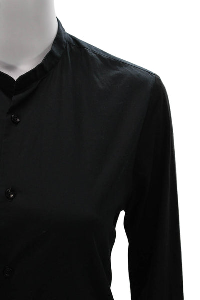 The Kooples Women Basic Button-Up Black Collared Long Sleeve Cotton Top Size XS