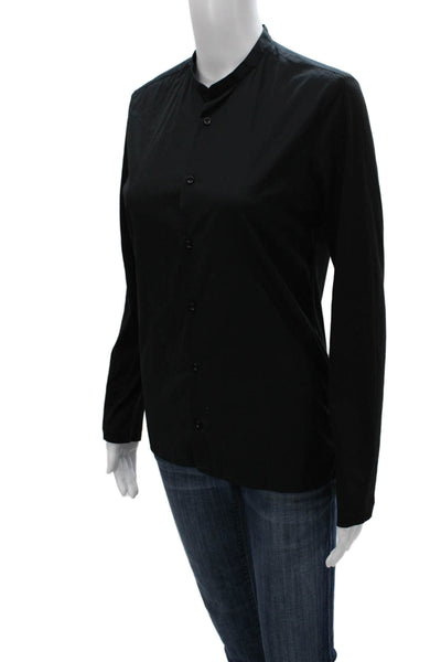The Kooples Women Basic Button-Up Black Collared Long Sleeve Cotton Top Size XS