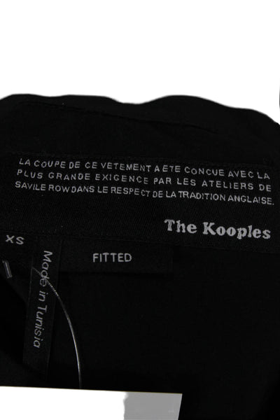 The Kooples Women Basic Button-Up Black Collared Long Sleeve Cotton Top Size XS